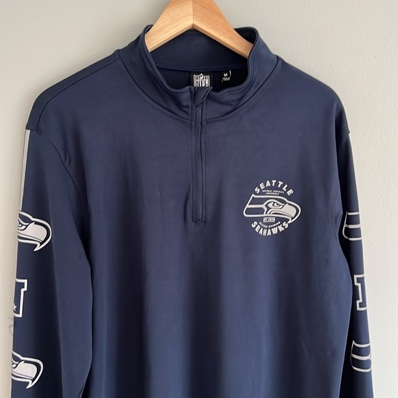 NFL Seattle Seahawks Men’s 1/4 Zip Pullover Long Sleeve - Size Medium - Picture 3 of 8